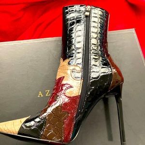 Azalea Wang snake print stiletto booties